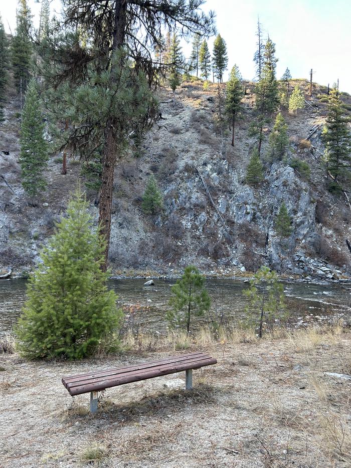 Bench in front of riverBench in front of the river