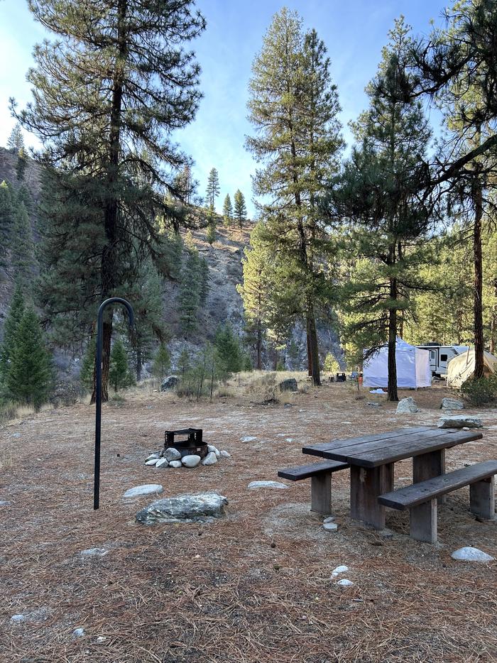 Campsite with picnic table, fire ring, and lantern hookBlack Rock Site 2