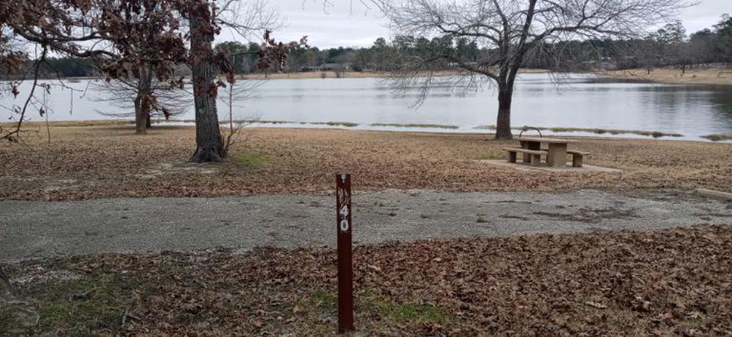 A photo of Site 40 of Loop LOOC at SAN AUGUSTINE with Picnic Table, Waterfront