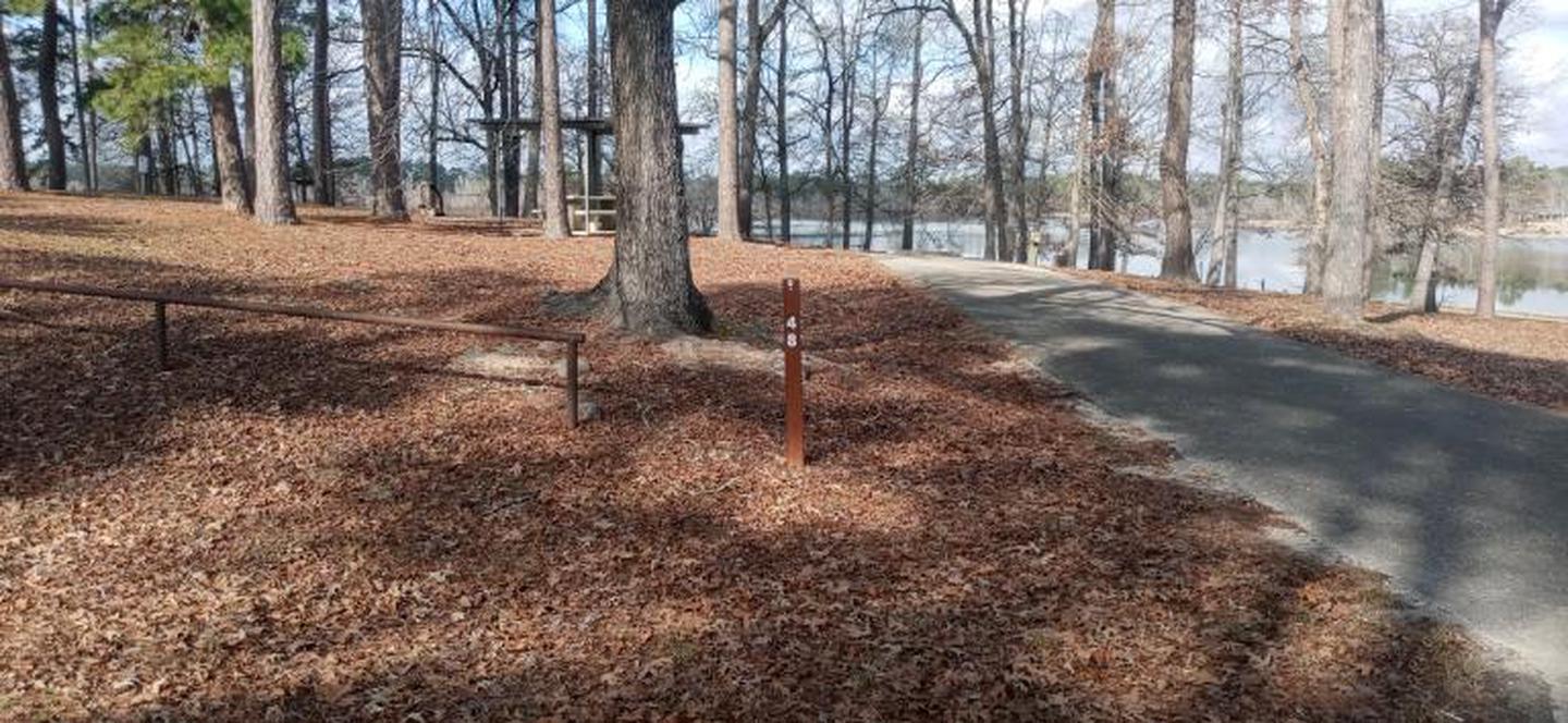 A photo of Site 48 of Loop LOOB at SAN AUGUSTINE with Picnic Table, Lean To / Shelter, Water Hookup, Electricity Hookup, Shade