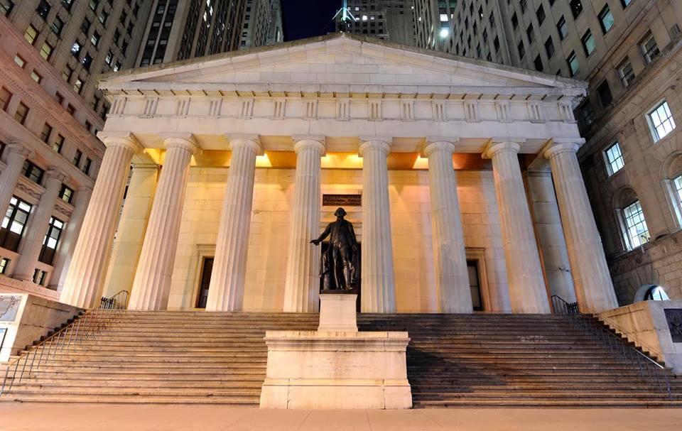 Federal Hall National Memorial at Night
