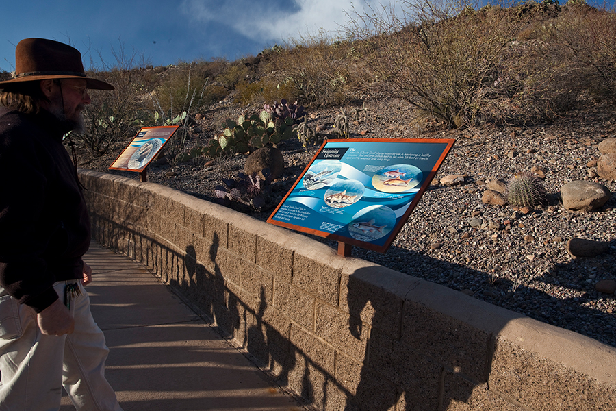 Interpretive signs at Bonita Creek Watchable Wildlife Viewing Area