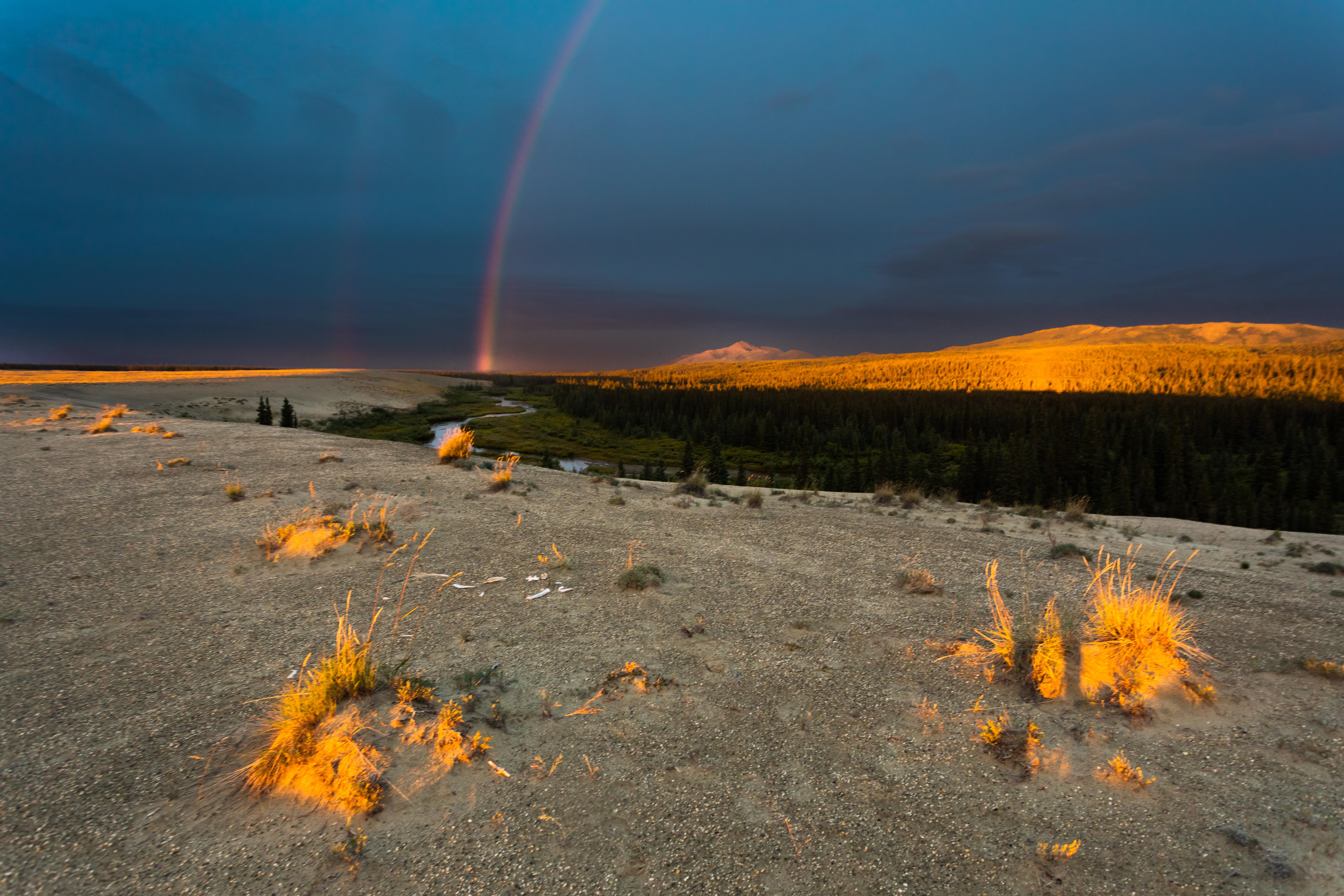 A rainbow over Niaktovik Creek