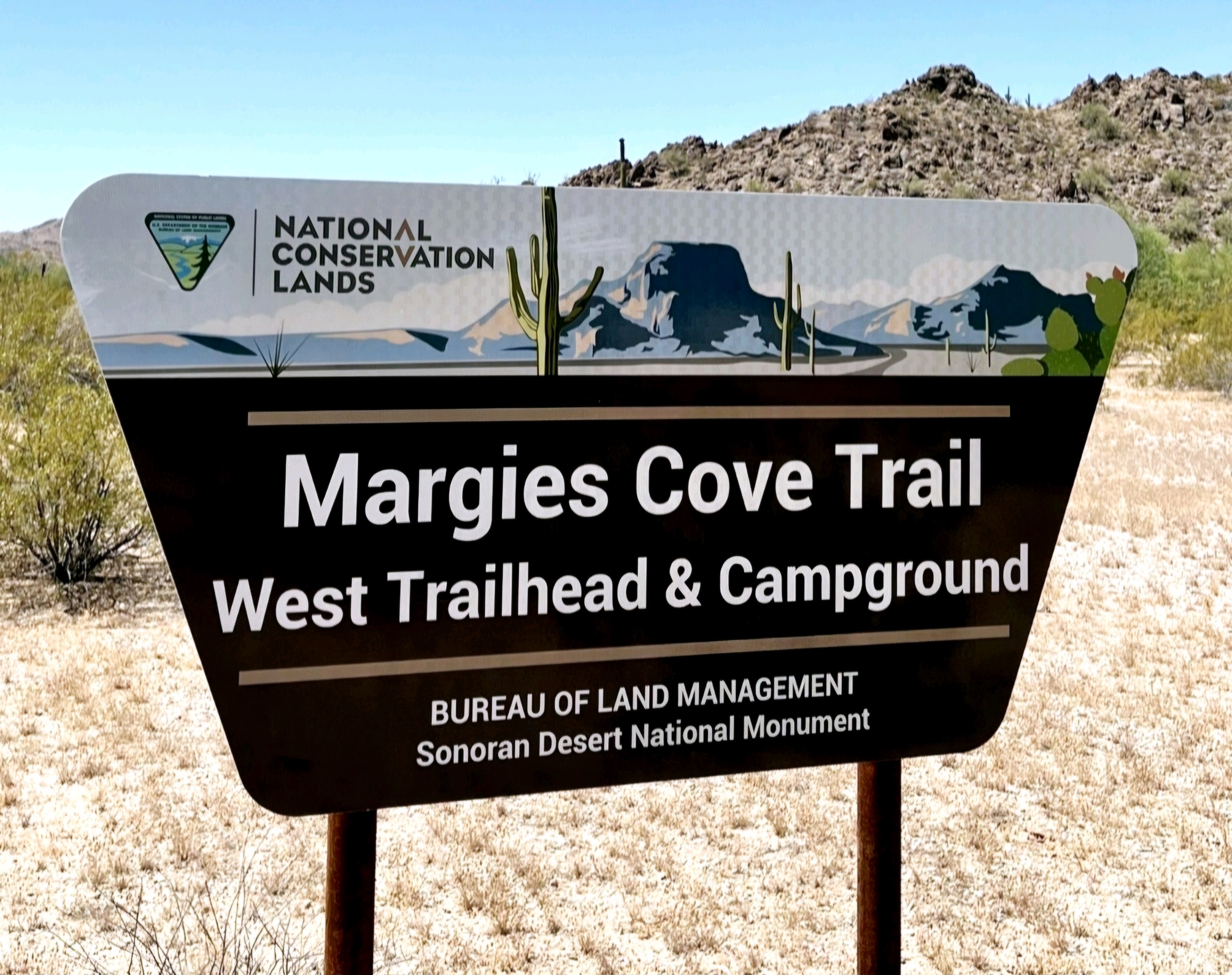 Margies Cove Trailhead Sign