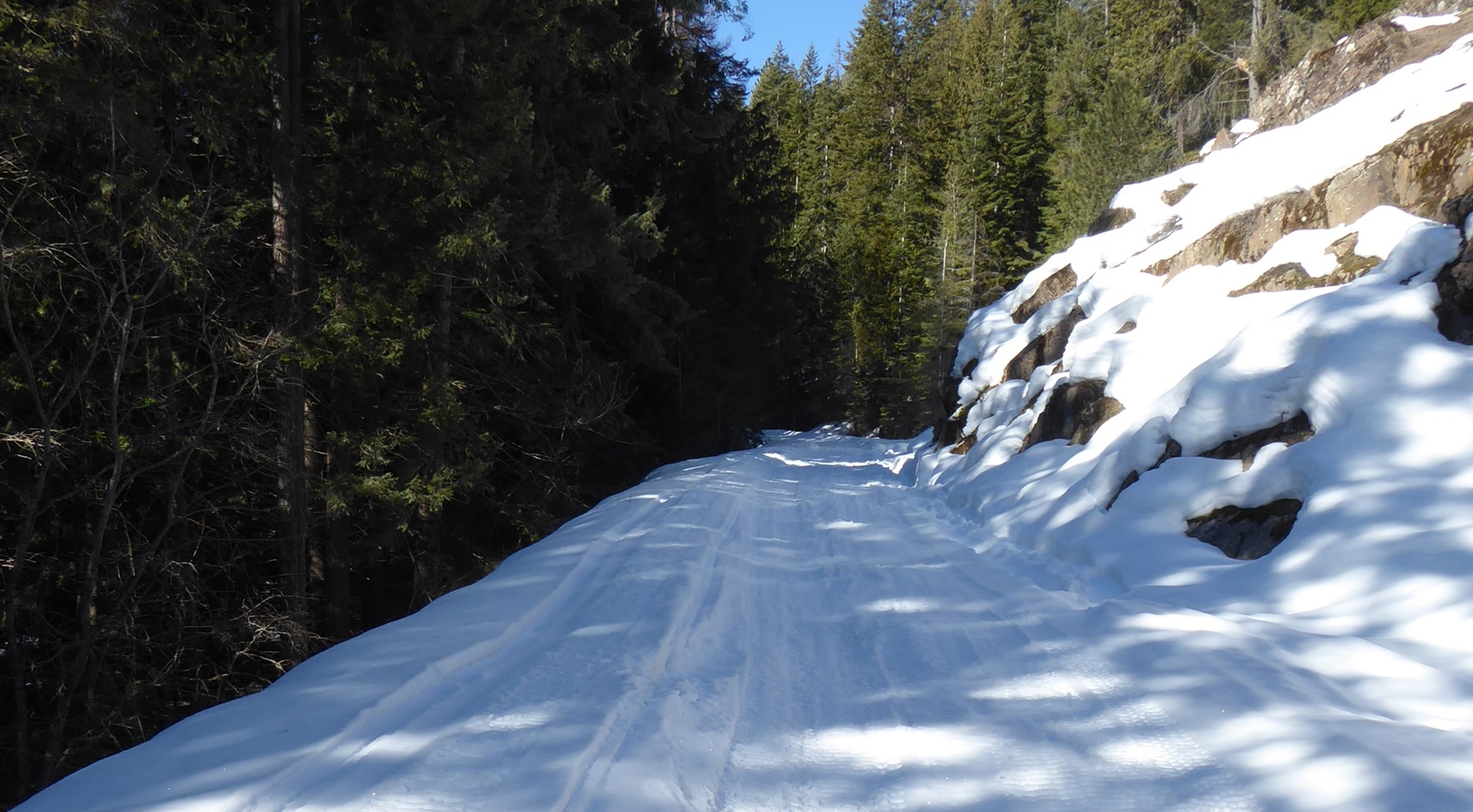 Snowy Red Marble Road in the North Huckleberry Mountains