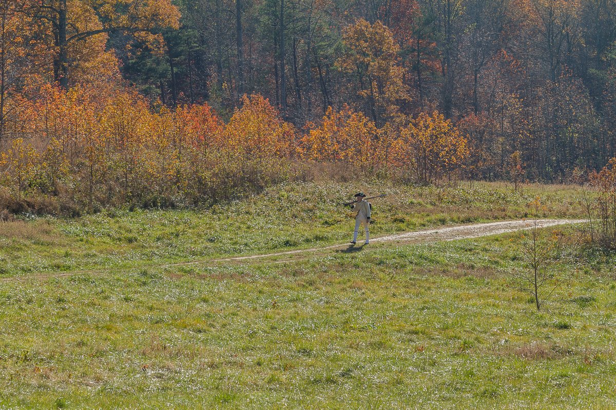 Historical reenactment on the trail