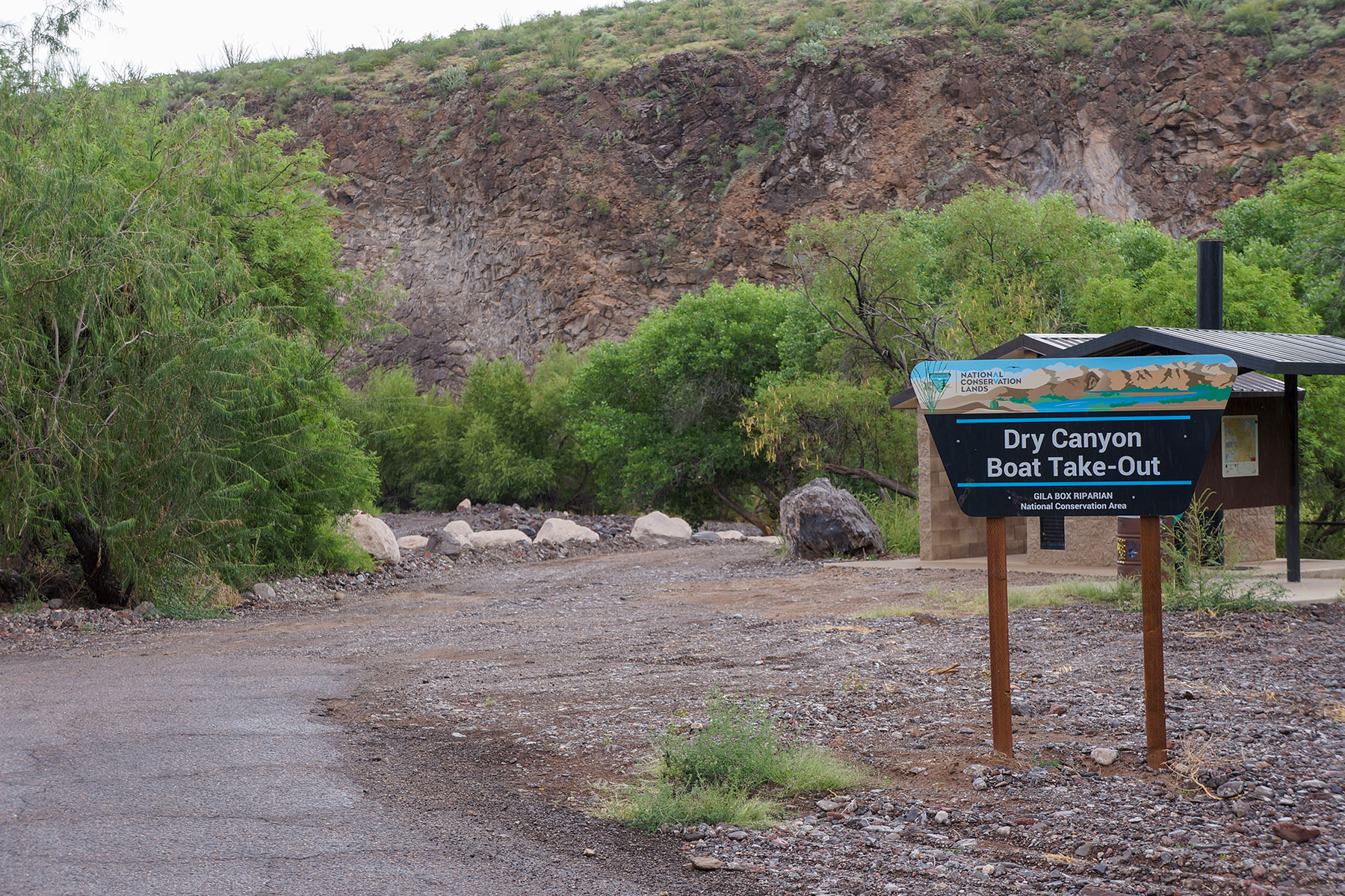 Dry Canyon Boat Take-Out sign
