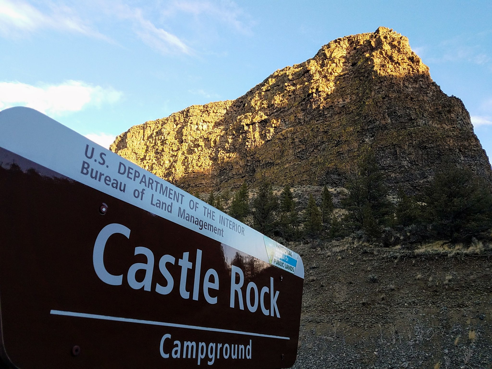 Castle Rock looming above its namesake campground