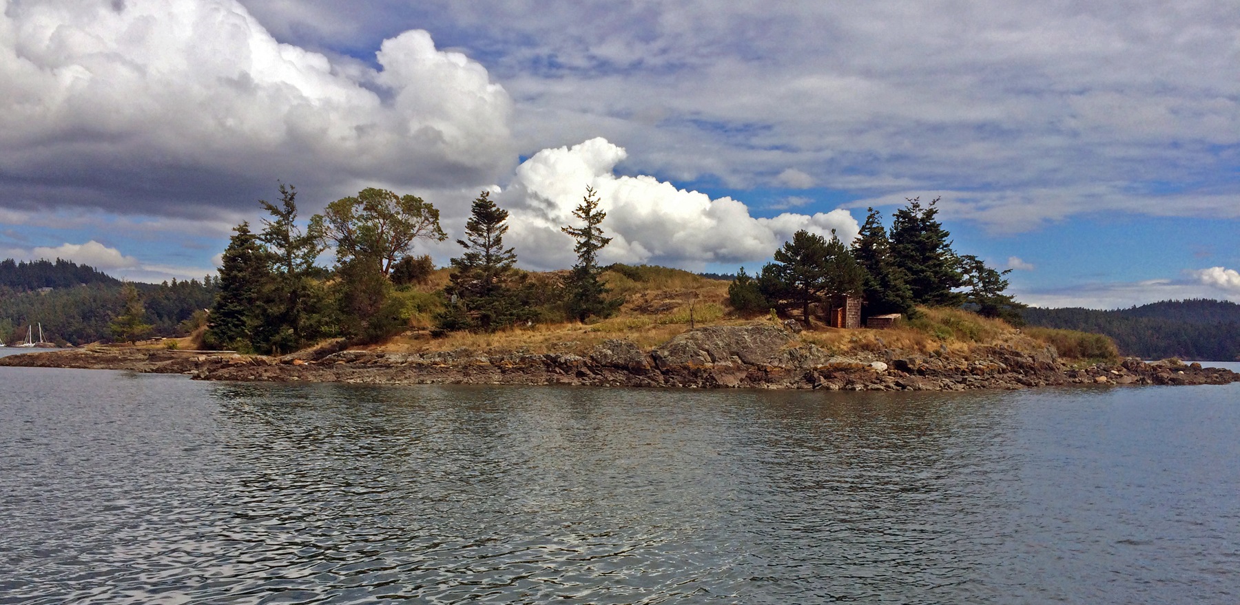Island shoreline from the water