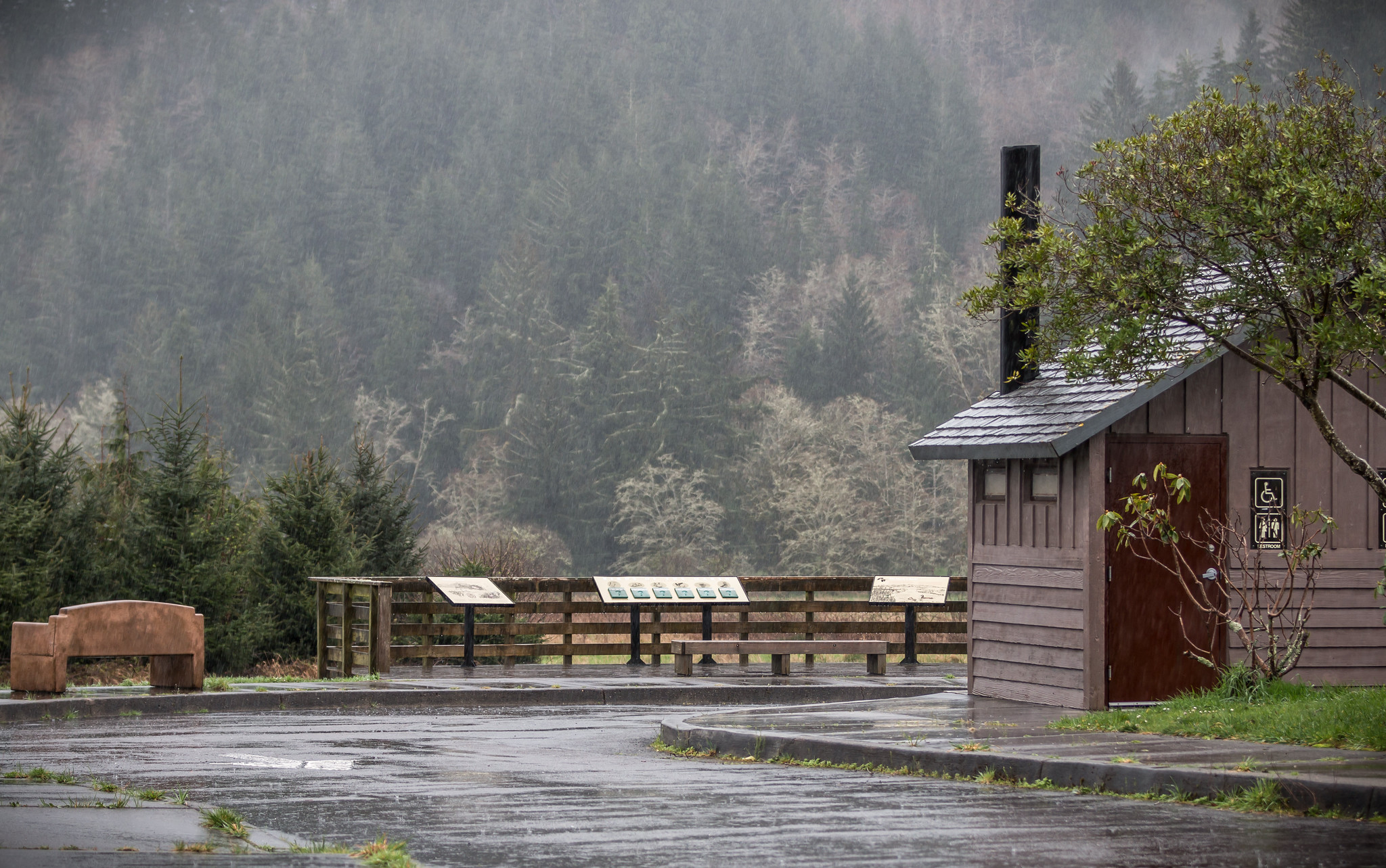 Interpretive signs and restroom