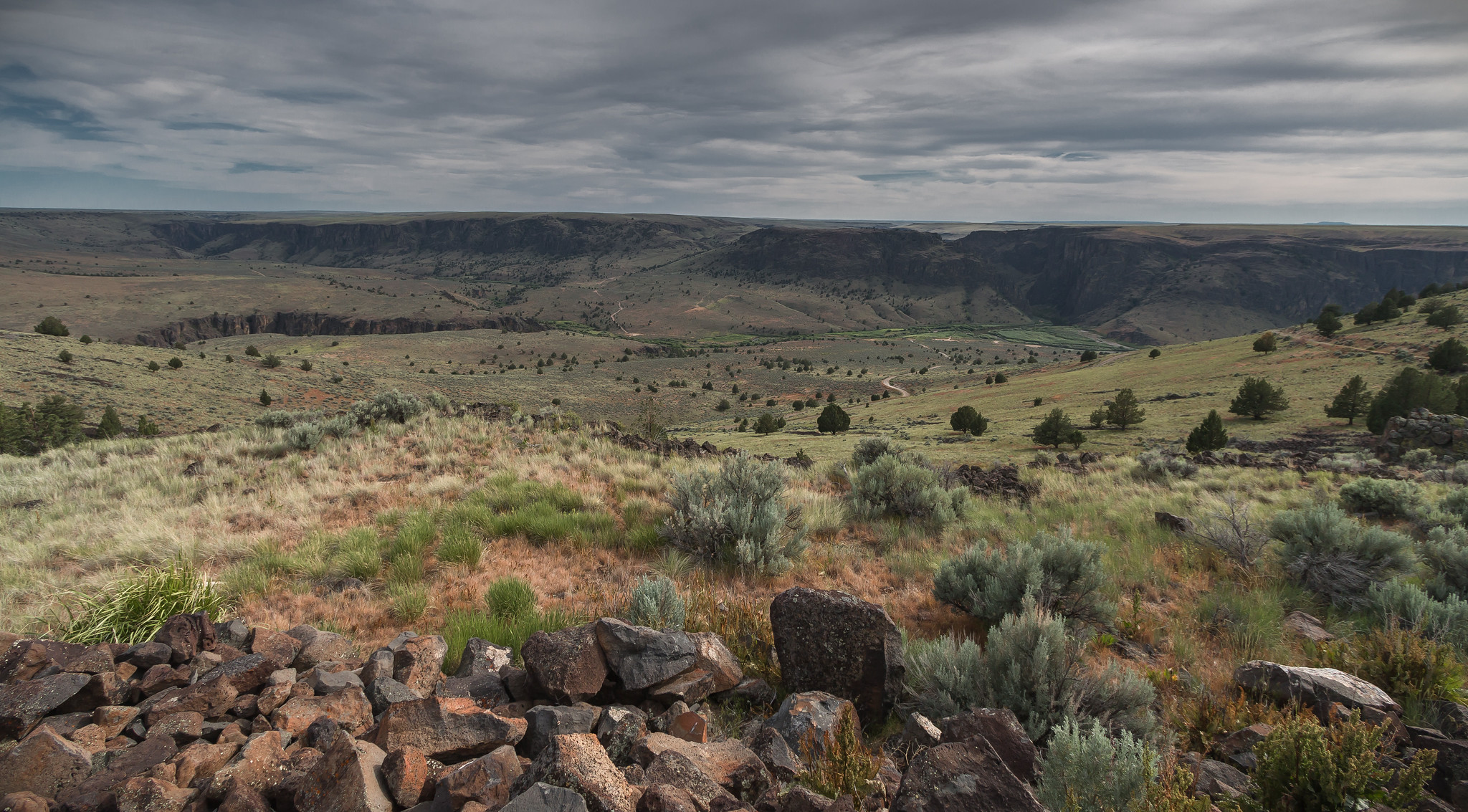 Afternoon view into the canyon of the Three Forks Recreation Site