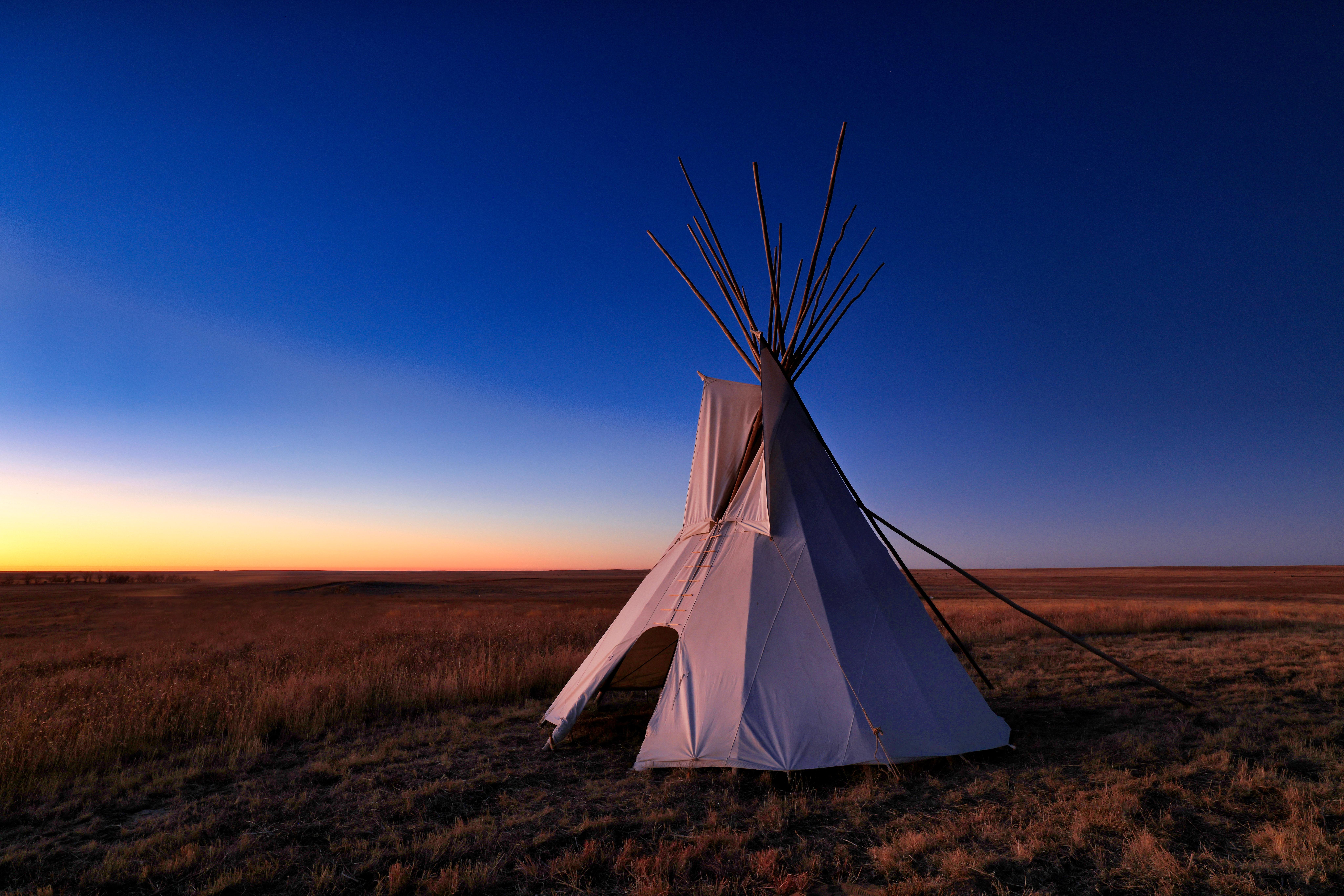 Predawn light and tipi