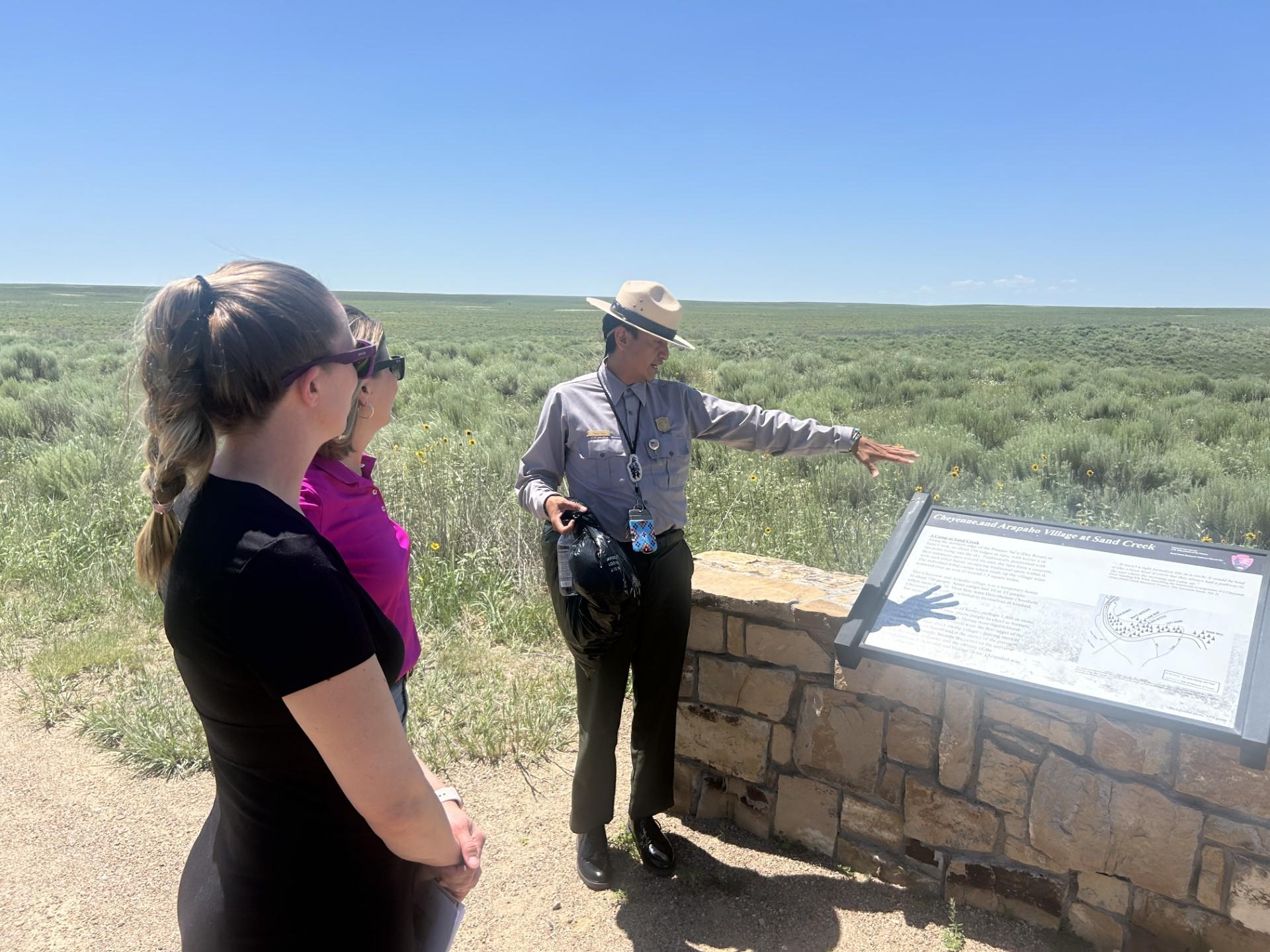 Park ranger on the bluff trail