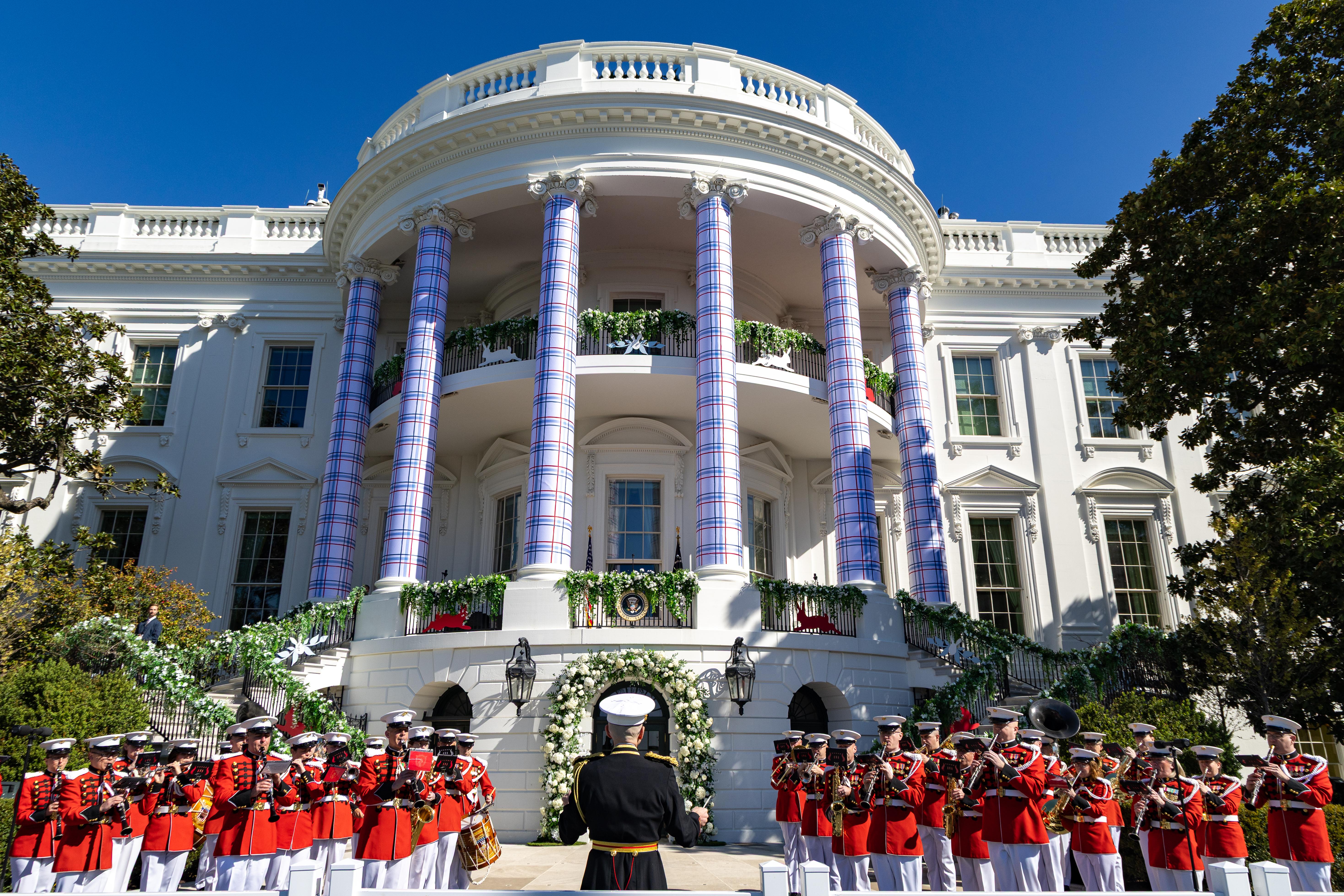 The U.S. Marine Band performs at the 2026 White House Easter Egg Roll