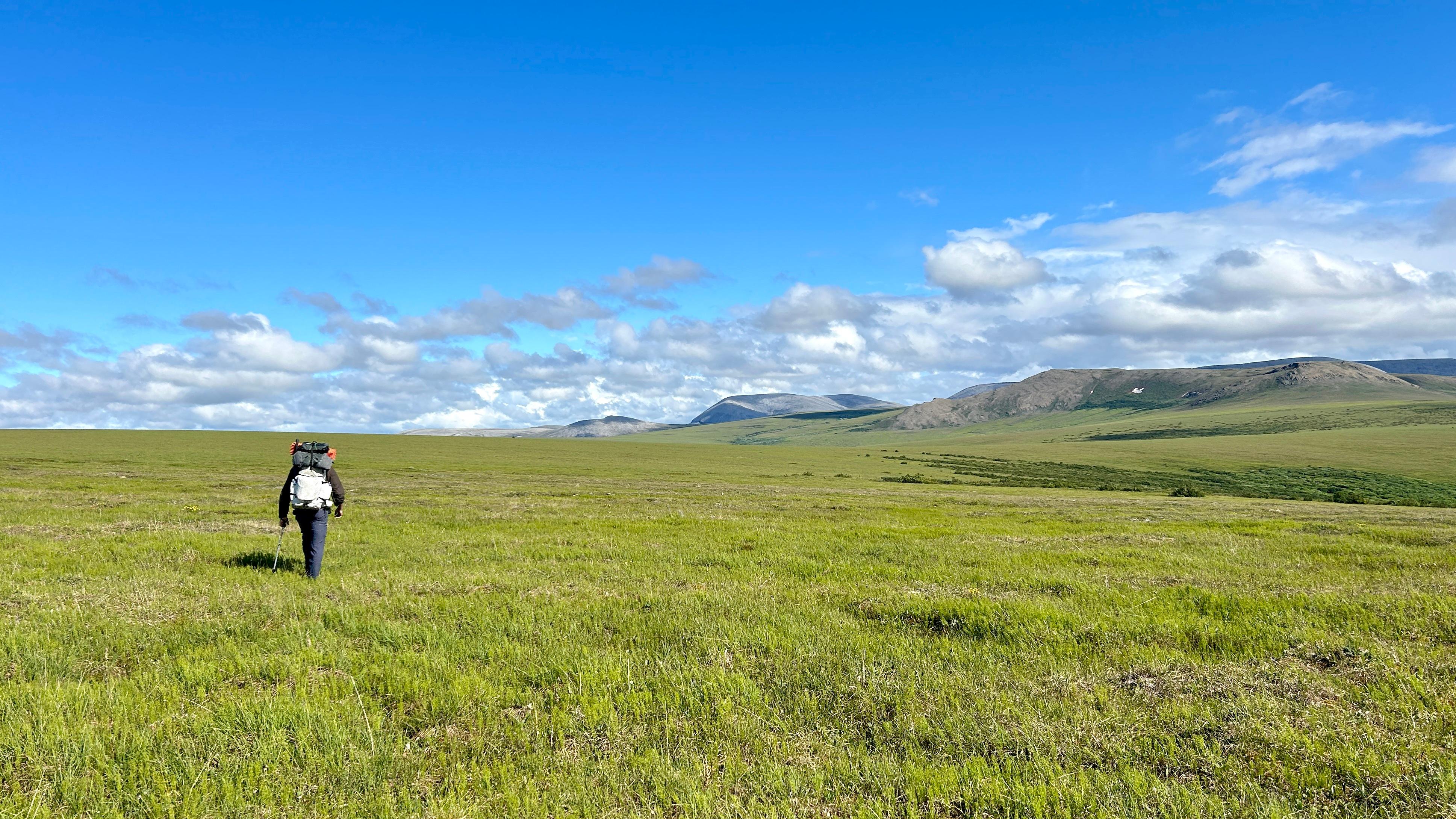 Backpacker in the Igishuk Hills