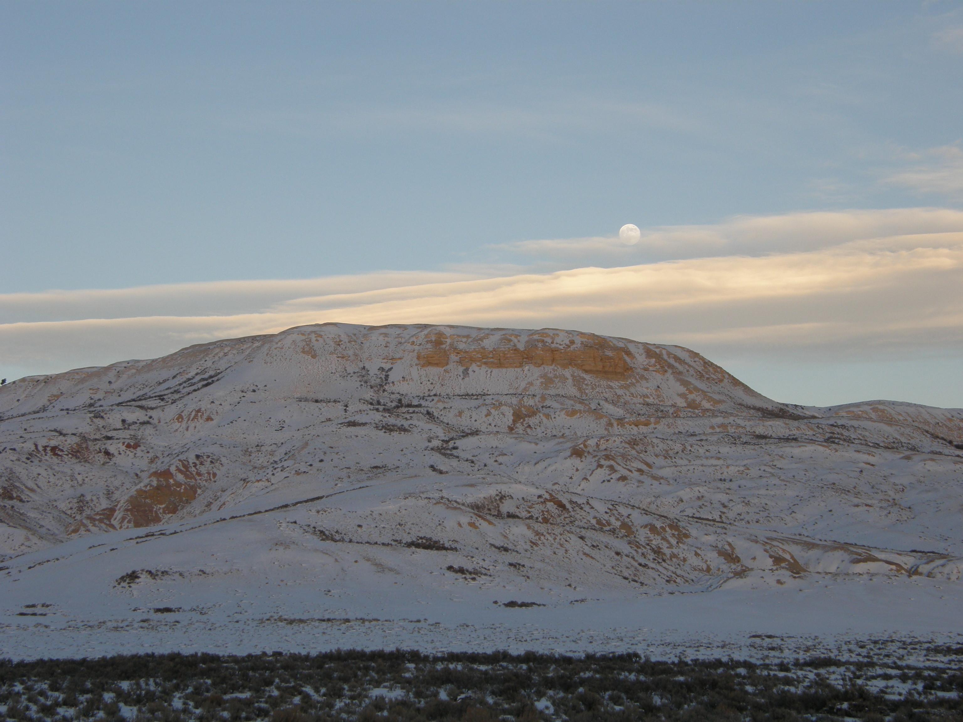 Moon over Fossil Butte