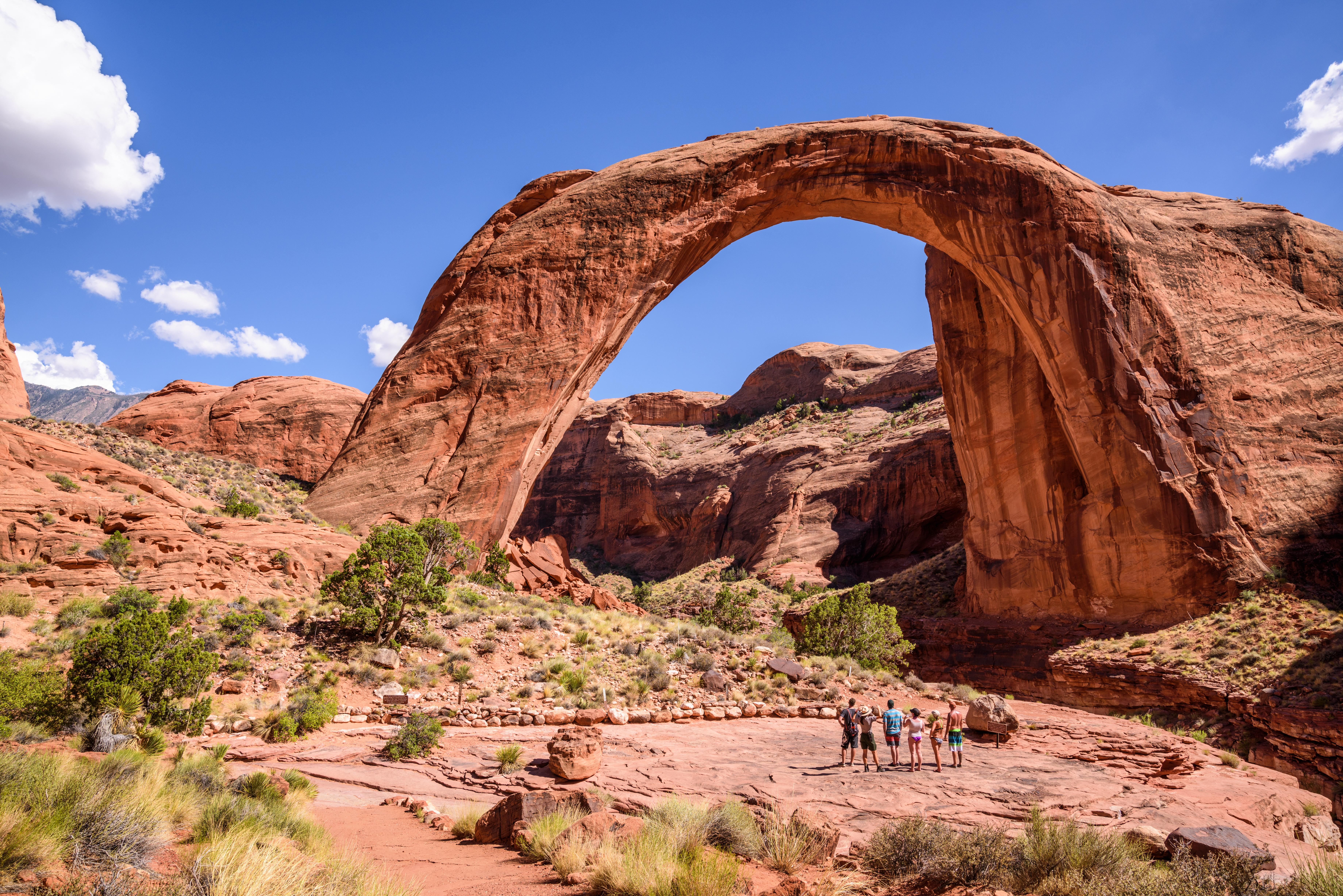 Visitors Take in the Sight of Rainbow Bridge
