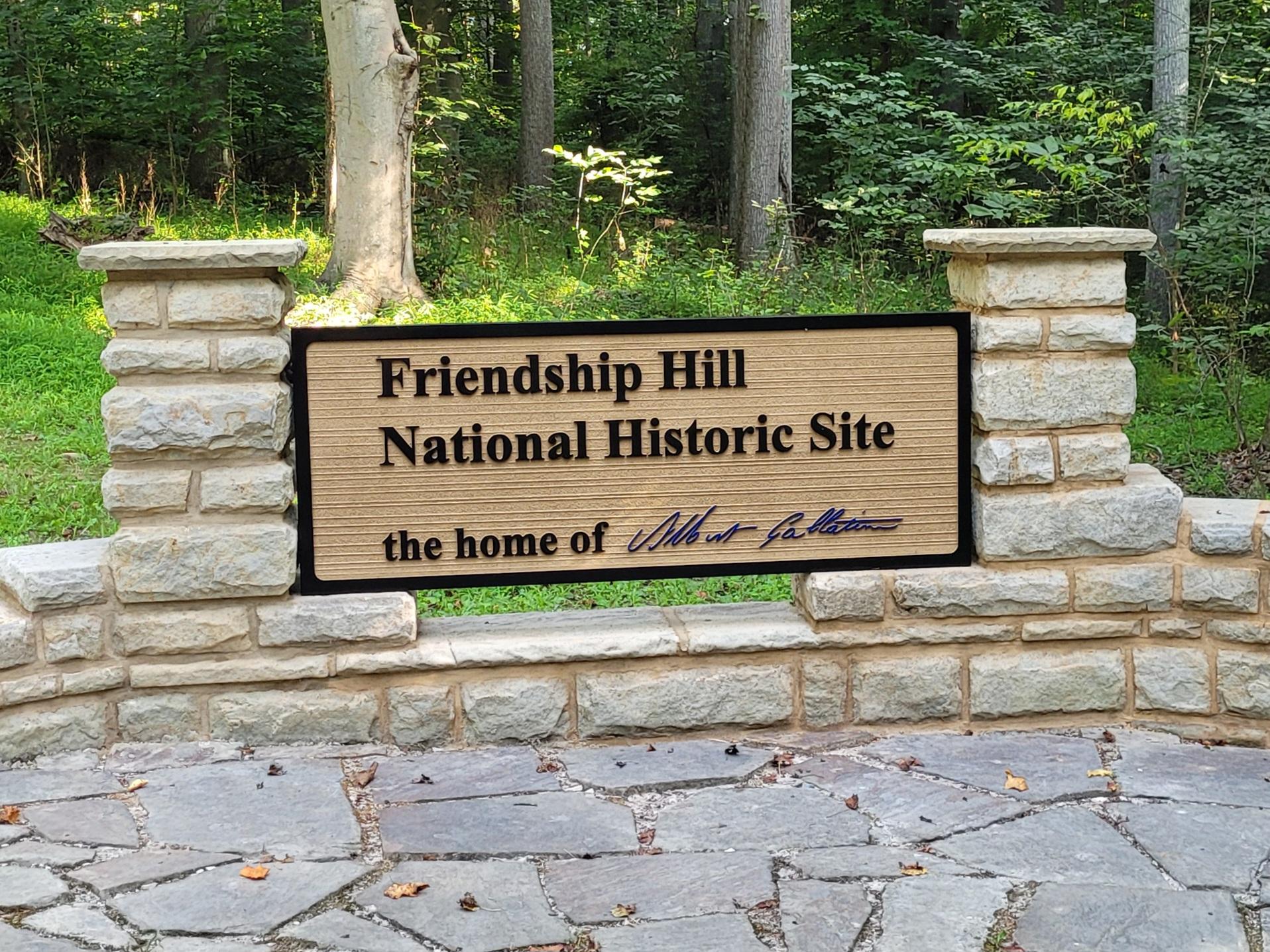 Entrance Sign for Friendship Hill