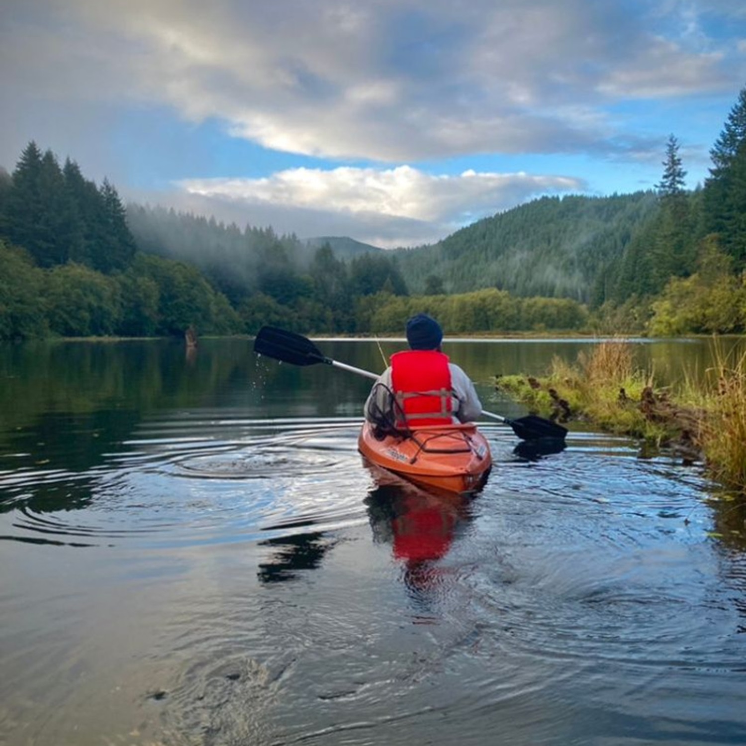 Kayaker on Hult Pond