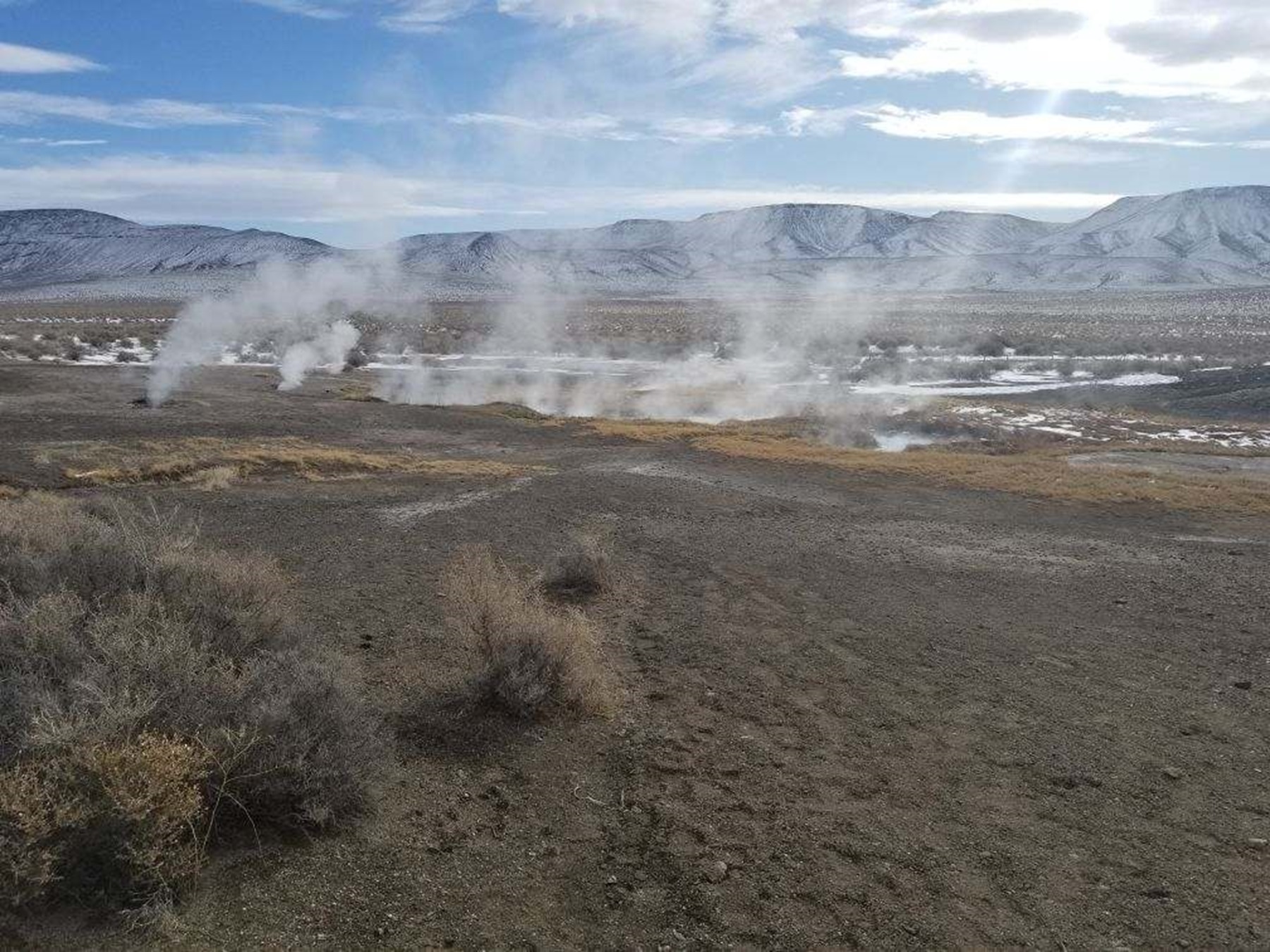 Winter steam at Mickey Hot Springs