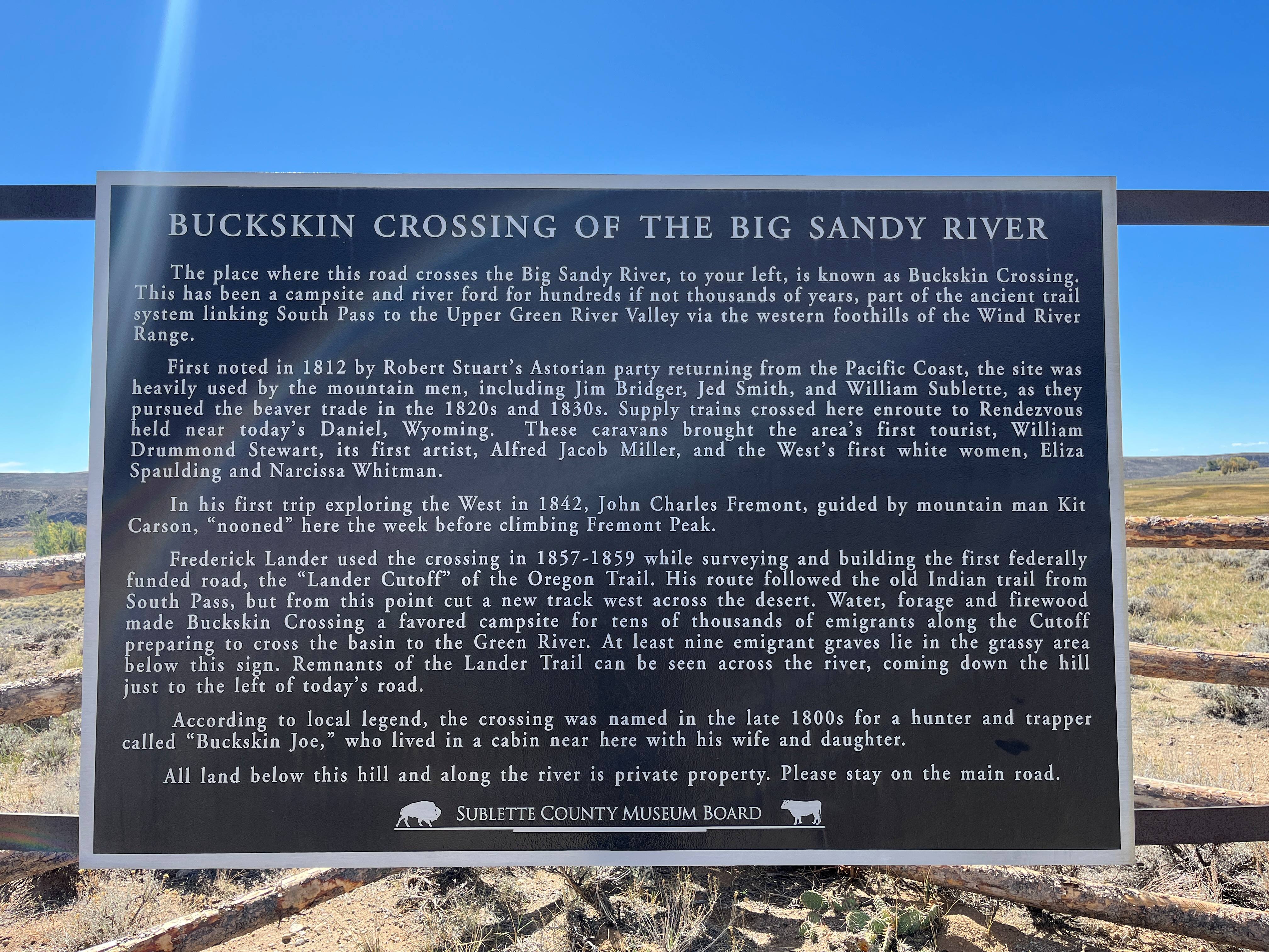 Buckskin Crossing Interpretive Sign