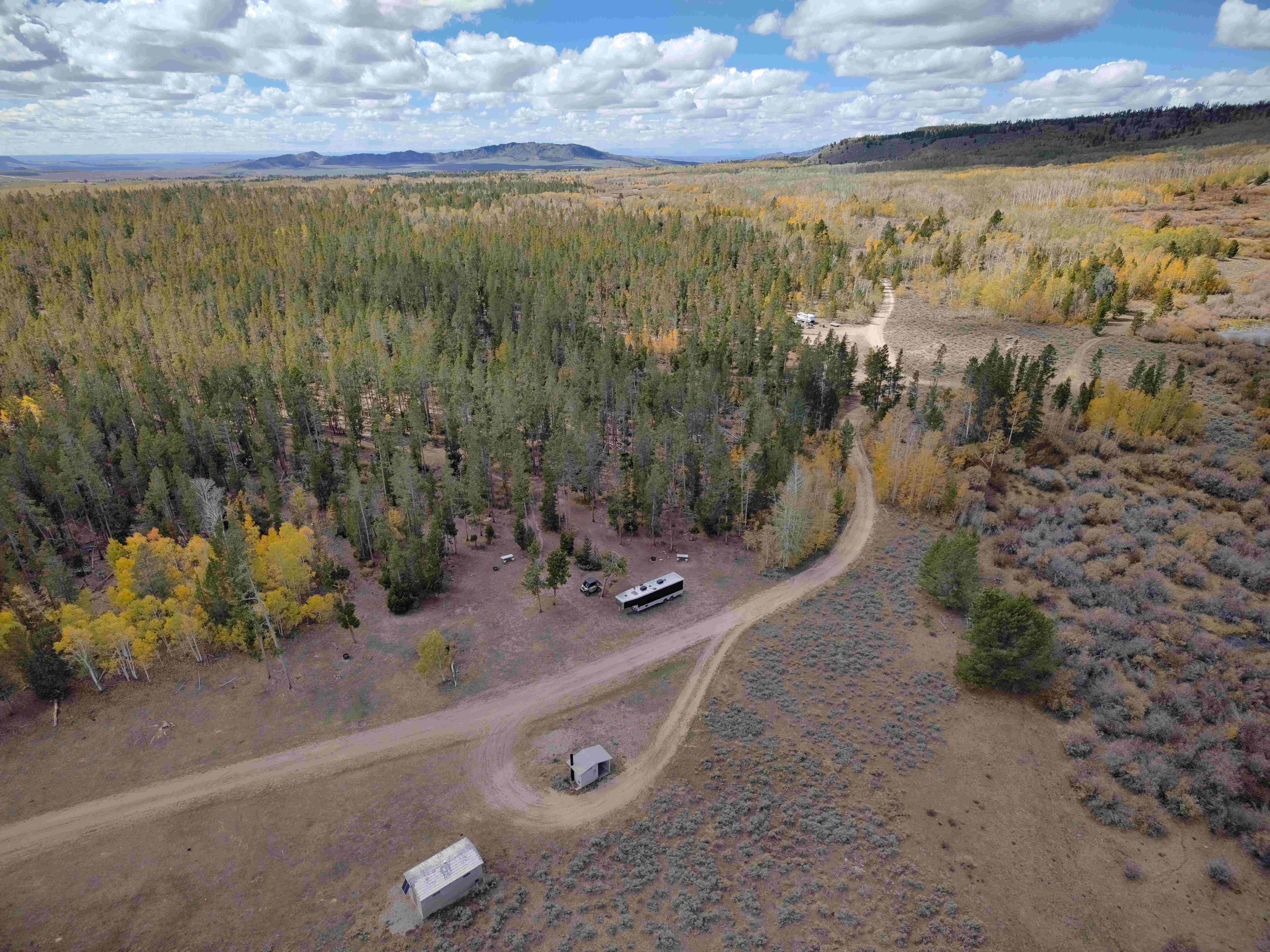 Aerial view of Blucher Creek Campground