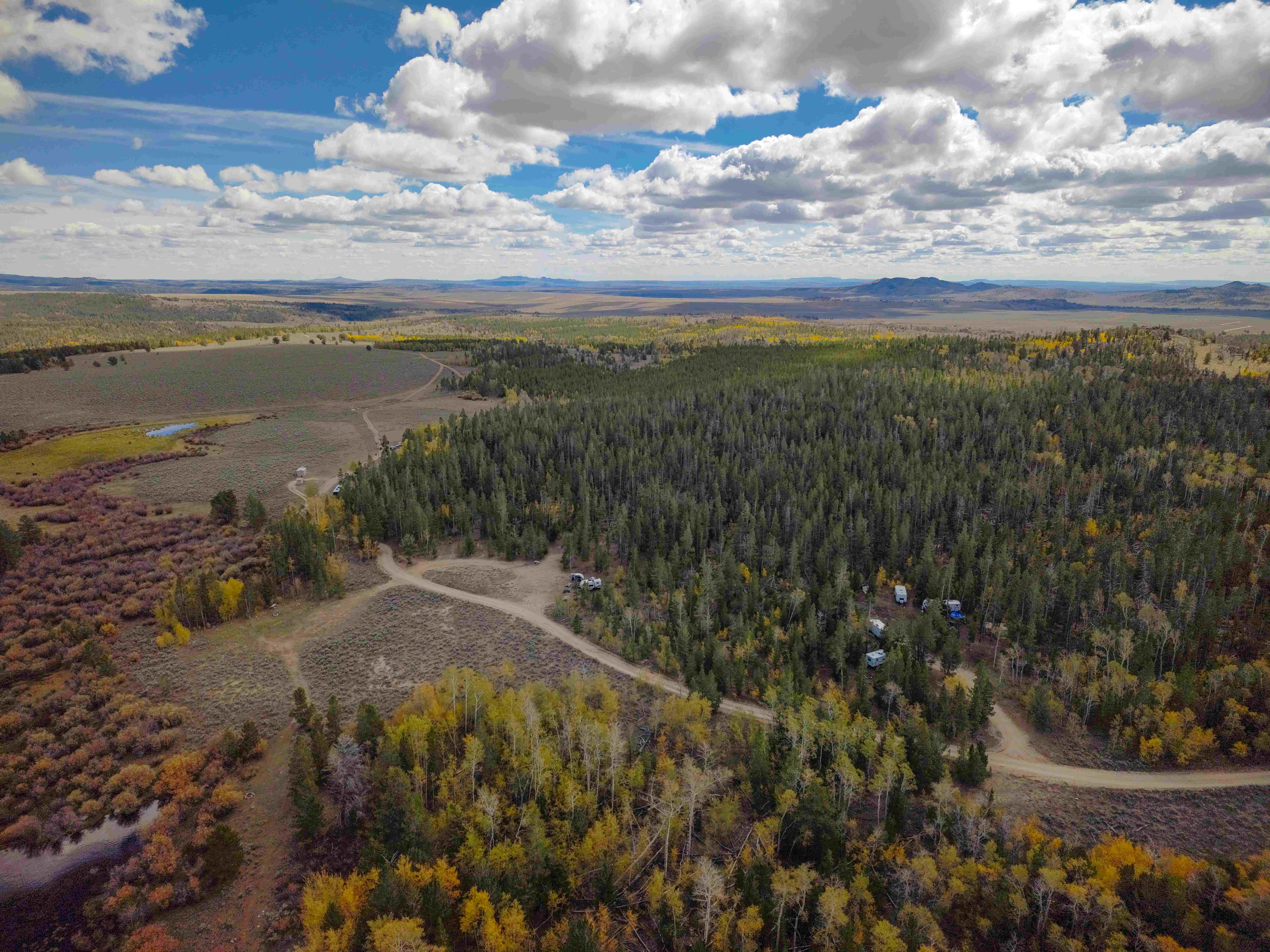 Scenic aerial view of Blucher Creek Campground