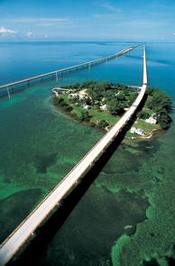 Aerial View of the Seven-Mile Bridge in the Florida Keys