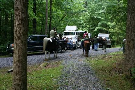 BIG CREEK HORSE CAMPHorseback riders leaving the camp for the day