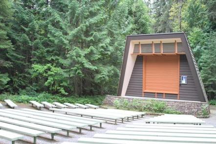 The amphitheater at Fish Creek Campground
