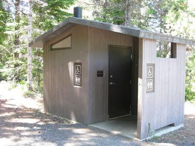 Vault toilet at Oak ForkAll restrooms have been updated