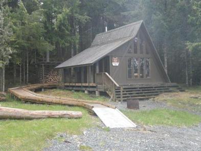 Outside of Steamer Bay Cabin and ramp to cabin.Exterior of the cabin