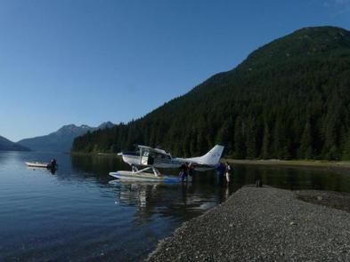 Pack Creek arrivalFloat plane at Pack Creek