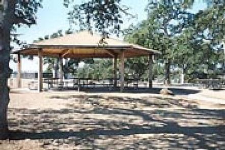 Buckhorn group use shelter with picnic tables.Buckhorn Group Shelter