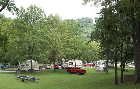 East Fork Campground Area 02Area 02 has a beautiful field behind their sites not on the water giving enough space for everyone camping to get involved with games like horse shoes and corn hold (horse shoe and corn hole areas are found in the open field).