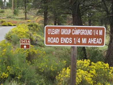 O'Leary Group Campground Mile Marker Sign