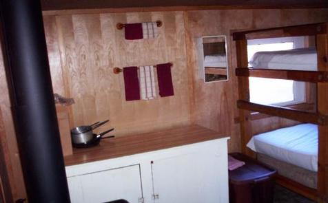 BUCK PARK CABIN - Interior showing countertop areaArea for cooking inside Buck Park Cabin