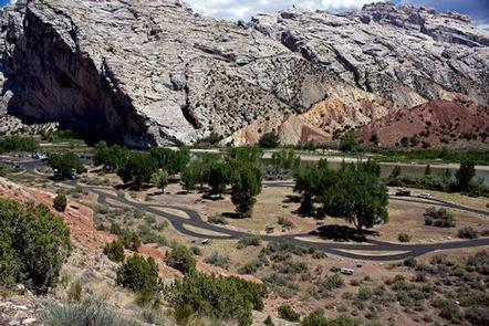 Overview of Split Mountain Group Campground. 