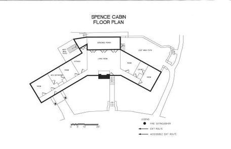 SPENCE CABIN Floor PlanFloor plan for Spence Cabin showing exits