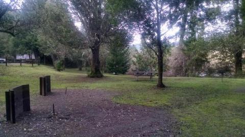 Horseshoe pits at Tyee Campground.View of horseshoe pits at Tyee Campground.