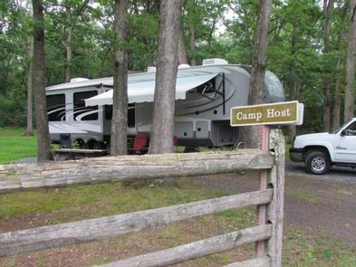 Campground host site at McMillan Woods CampgroundCampground host