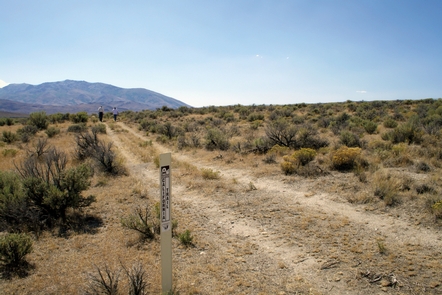 Trail ruts on through Humboldt Wells in Nevada