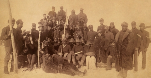 25th Infantry Buffalo SoldiersBuffalo Soldiers of the 25th Infantry pose for a photo at Ft. Keough in Montana, c.1890