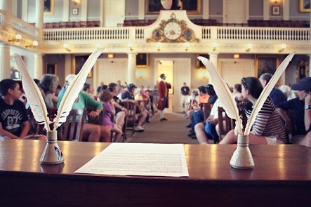 Colonial Town MeetingThe Revolutionary Town Meeting program is one of the park's most popular.