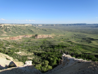 The Limestone Ridges, Remnants of Ancient Fossil Lake, Contrast the Green, Early Summer Landscape.Early Summer Beauty in the High Desert of Southwestern Wyoming