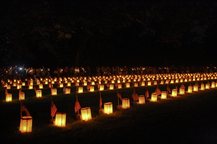 The Soldiers' National Cemetery during special illumination eventThe Soldiers' National Cemetery during special illumination event.