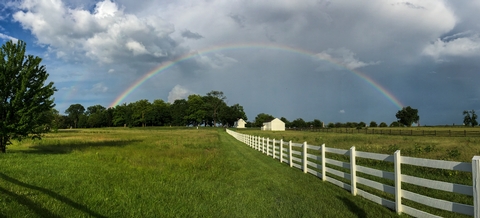 A rainbow over the Abraham Brian Farm on Cemetery RidgeA rainbow over the Abraham Brian Farm on Cemetery Ridge.
