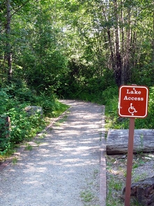 Sprague Creek Trail to Lake McDonaldAn accessible trail leads to the lake