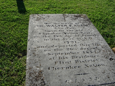 Grave Stone of William Adair, Stilwell, OklahomaWhen the Cherokee arrived at their prescribed disbandment depot in Oklahoma, settlements sprang up nearby. There was a depot at the Adair's farm near present-day Stilwell, Oklahoma.