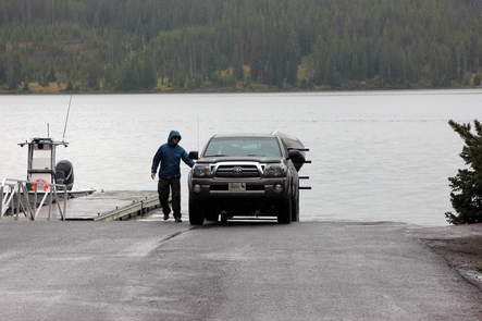 NPS/RenkinLewis Lake Campground has a boat ramp located near the campground information and registration area.